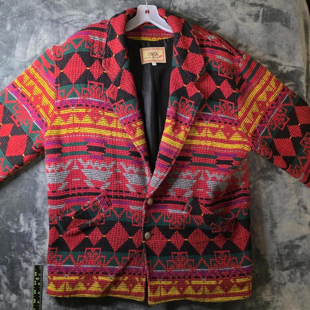 Vintage Circa outdoor living southwest blanket jacket Aztec Print